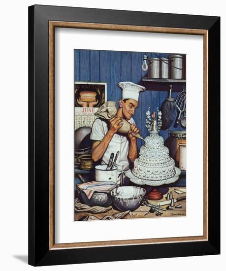 "Icing the Wedding Cake," June 16, 1945-Stevan Dohanos-Framed Giclee Print