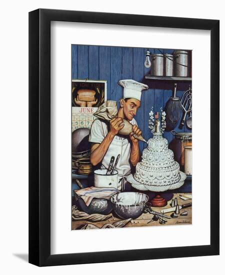 "Icing the Wedding Cake," June 16, 1945-Stevan Dohanos-Framed Giclee Print