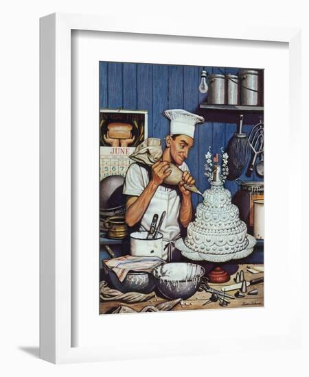 "Icing the Wedding Cake," June 16, 1945-Stevan Dohanos-Framed Giclee Print