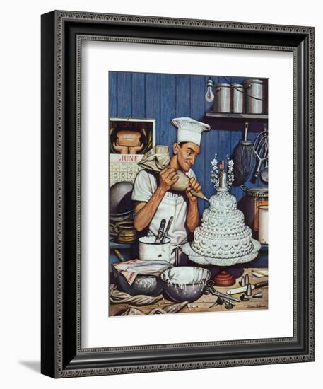 "Icing the Wedding Cake," June 16, 1945-Stevan Dohanos-Framed Giclee Print