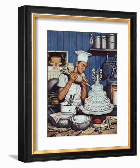 "Icing the Wedding Cake," June 16, 1945-Stevan Dohanos-Framed Giclee Print