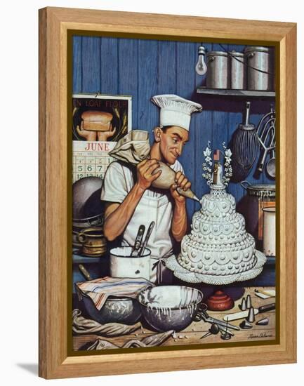 "Icing the Wedding Cake," June 16, 1945-Stevan Dohanos-Framed Premier Image Canvas