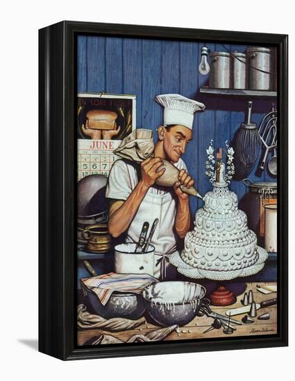 "Icing the Wedding Cake," June 16, 1945-Stevan Dohanos-Framed Premier Image Canvas