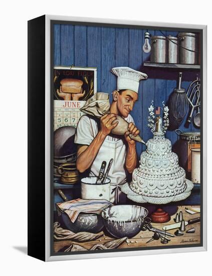 "Icing the Wedding Cake," June 16, 1945-Stevan Dohanos-Framed Premier Image Canvas