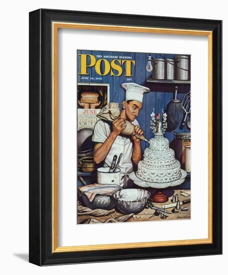 "Icing the Wedding Cake," Saturday Evening Post Cover, June 16, 1945-Stevan Dohanos-Framed Giclee Print