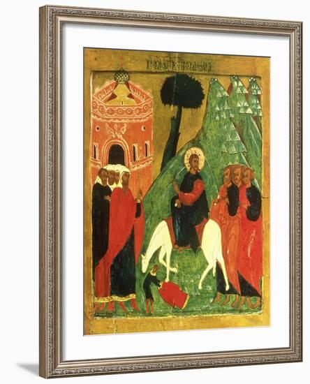 Icon Depicting Christ's Entry into Jerusalem-null-Framed Giclee Print