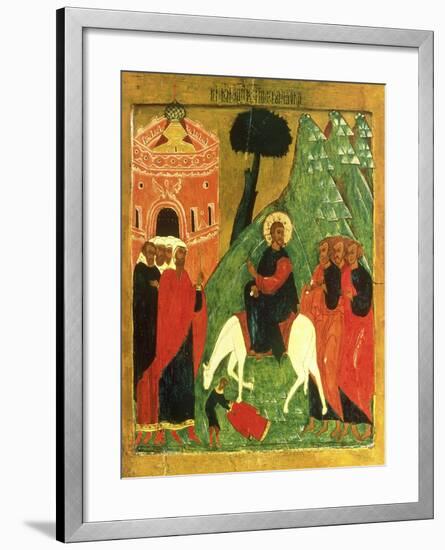 Icon Depicting Christ's Entry into Jerusalem-null-Framed Giclee Print