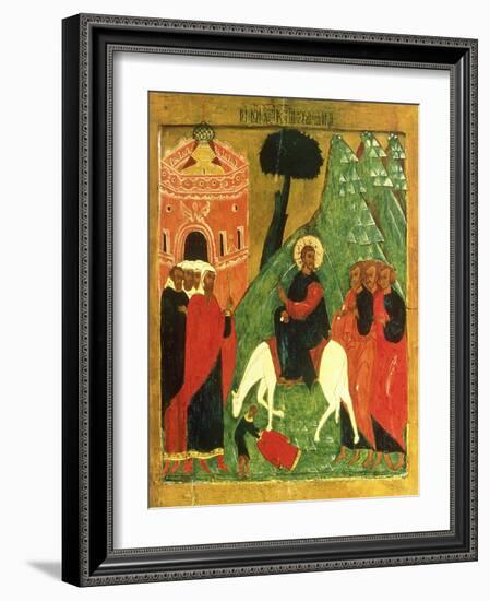 Icon Depicting Christ's Entry into Jerusalem-null-Framed Giclee Print