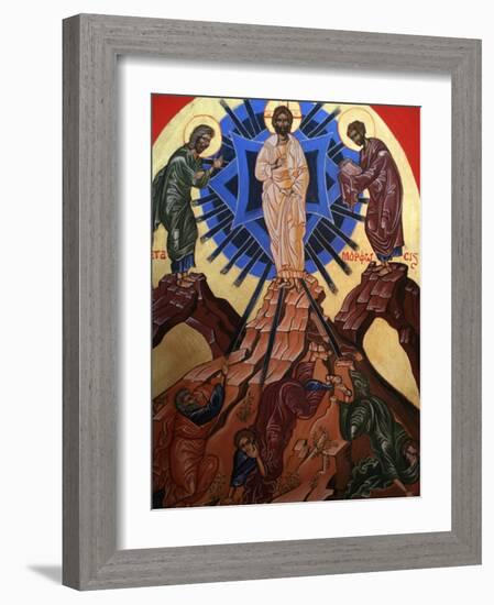 Icon of Jesus's Transfiguration, Le Bec Hellouin, Eure, Normandy, France, Europe-Godong-Framed Photographic Print