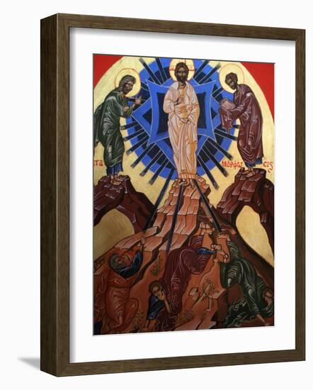 Icon of Jesus's Transfiguration, Le Bec Hellouin, Eure, Normandy, France, Europe-Godong-Framed Photographic Print