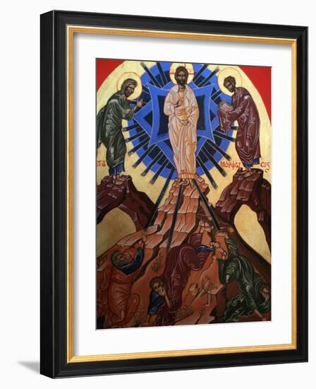 Icon of Jesus's Transfiguration, Le Bec Hellouin, Eure, Normandy, France, Europe-Godong-Framed Photographic Print