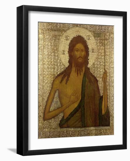 Icon of St. John the Forerunner, Moscow School, 1560s-null-Framed Giclee Print