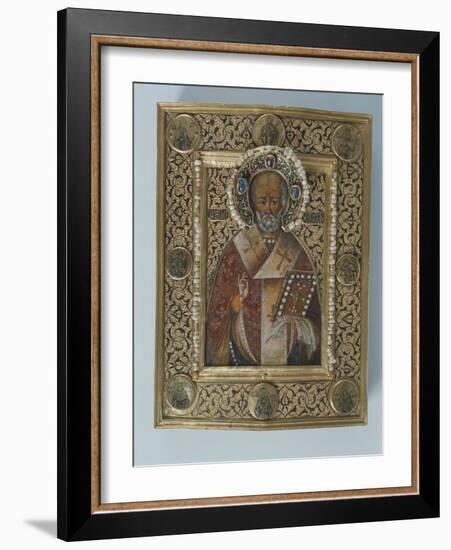 Icon of St. Nicolas the Miracle Worker, Kremlin Workshops, Moscow, Second Half of the 16th Century-null-Framed Giclee Print