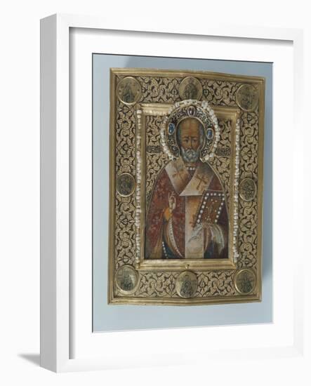 Icon of St. Nicolas the Miracle Worker, Kremlin Workshops, Moscow, Second Half of the 16th Century-null-Framed Giclee Print