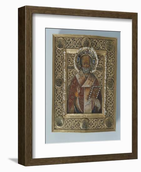 Icon of St. Nicolas the Miracle Worker, Kremlin Workshops, Moscow, Second Half of the 16th Century-null-Framed Giclee Print