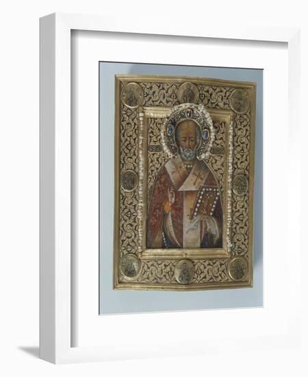 Icon of St. Nicolas the Miracle Worker, Kremlin Workshops, Moscow, Second Half of the 16th Century-null-Framed Giclee Print