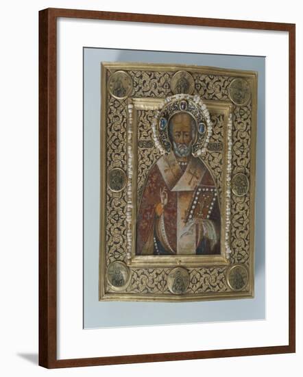 Icon of St. Nicolas the Miracle Worker, Kremlin Workshops, Moscow, Second Half of the 16th Century-null-Framed Giclee Print
