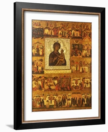 Icon of the Mother of God Tikhvinskaia, Central Russia, First Half of the 17th Century-null-Framed Giclee Print