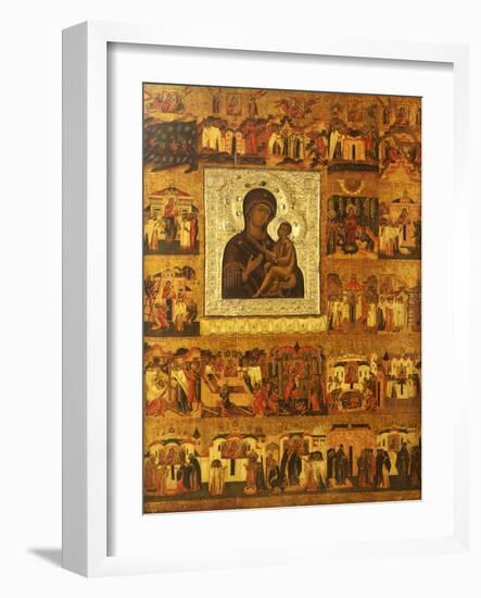 Icon of the Mother of God Tikhvinskaia, Central Russia, First Half of the 17th Century-null-Framed Giclee Print