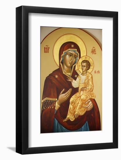 Icon of the Virgin and Child in Mary Magdalene Russian Orthodox church on Mount of Olives-Godong-Framed Photographic Print