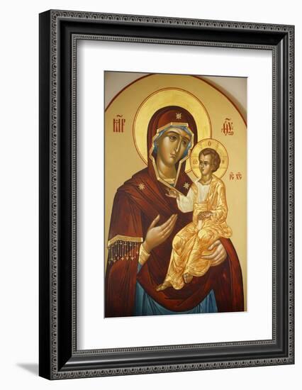 Icon of the Virgin and Child in Mary Magdalene Russian Orthodox church on Mount of Olives-Godong-Framed Photographic Print