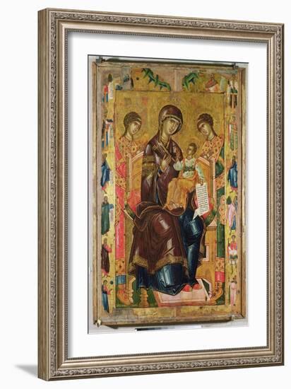 Icon of the Virgin and Child with Archangels and Prophets, 1578 (Tempera on Panel)-Longin-Framed Giclee Print