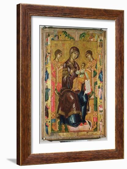 Icon of the Virgin and Child with Archangels and Prophets, 1578 (Tempera on Panel)-Longin-Framed Giclee Print