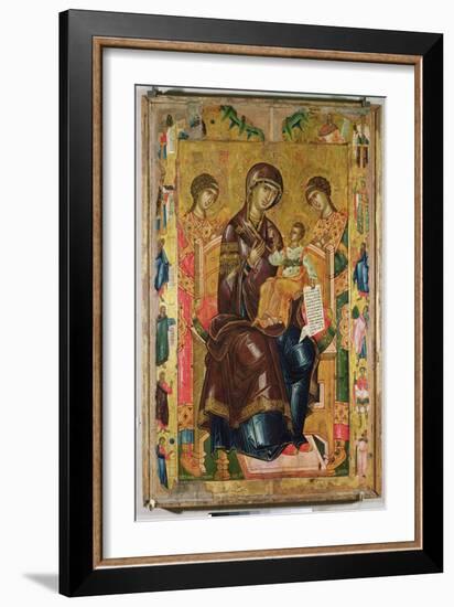 Icon of the Virgin and Child with Archangels and Prophets, 1578 (Tempera on Panel)-Longin-Framed Giclee Print