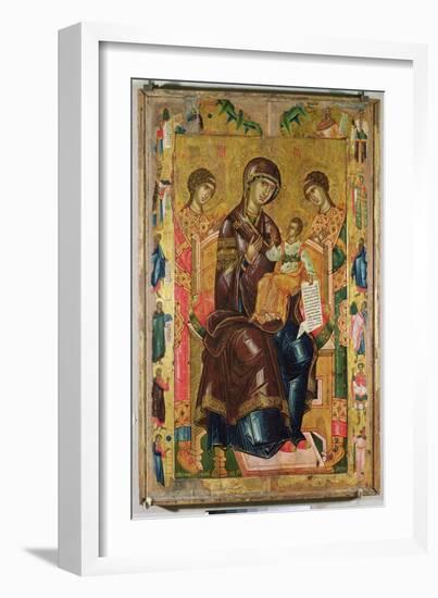 Icon of the Virgin and Child with Archangels and Prophets, 1578 (Tempera on Panel)-Longin-Framed Giclee Print