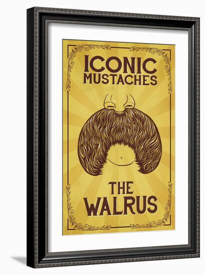 Iconic Mustaches - Walrus-Lantern Press-Framed Art Print