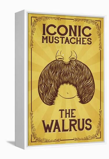 Iconic Mustaches - Walrus-Lantern Press-Framed Stretched Canvas