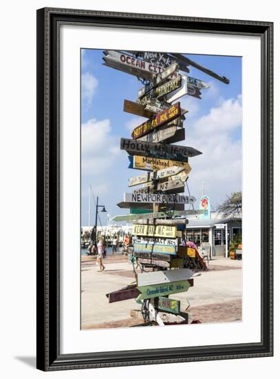 Iconic Street Sign in Key West Florida, USA-Chuck Haney-Framed Photographic Print