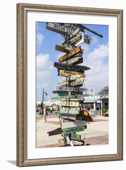 Iconic Street Sign in Key West Florida, USA-Chuck Haney-Framed Photographic Print