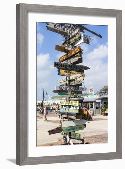 Iconic Street Sign in Key West Florida, USA-Chuck Haney-Framed Photographic Print