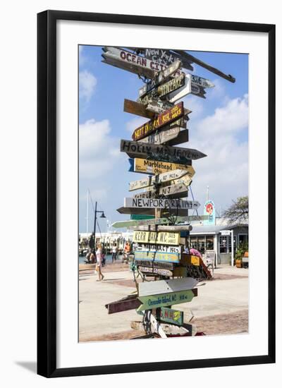 Iconic Street Sign in Key West Florida, USA-Chuck Haney-Framed Photographic Print
