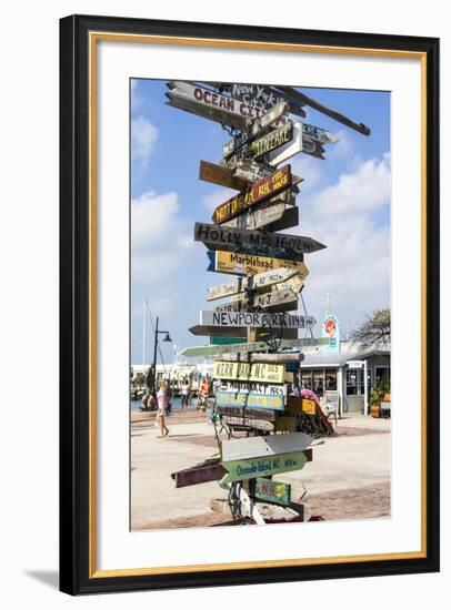 Iconic Street Sign in Key West Florida, USA-Chuck Haney-Framed Photographic Print