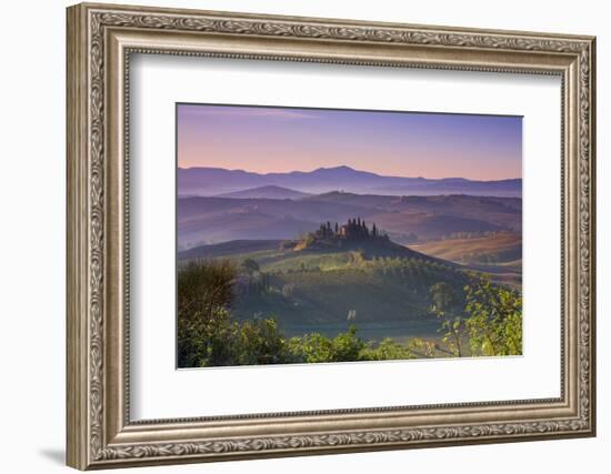 Iconic Tuscan Farmhouse, Val D' Orcia, UNESCO World Heritage Site, Tuscany, Italy, Europe-Doug Pearson-Framed Photographic Print