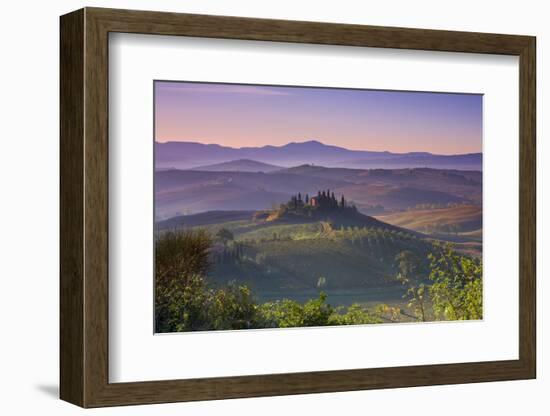 Iconic Tuscan Farmhouse, Val D' Orcia, UNESCO World Heritage Site, Tuscany, Italy, Europe-Doug Pearson-Framed Photographic Print