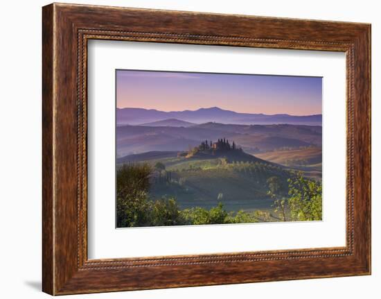 Iconic Tuscan Farmhouse, Val D' Orcia, UNESCO World Heritage Site, Tuscany, Italy, Europe-Doug Pearson-Framed Photographic Print