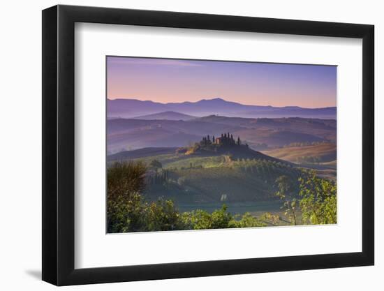 Iconic Tuscan Farmhouse, Val D' Orcia, UNESCO World Heritage Site, Tuscany, Italy, Europe-Doug Pearson-Framed Photographic Print