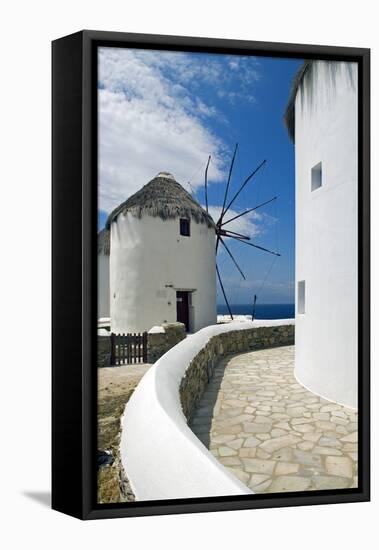 Iconic Windmills, Chora, Mykonos, Greece-David Noyes-Framed Premier Image Canvas