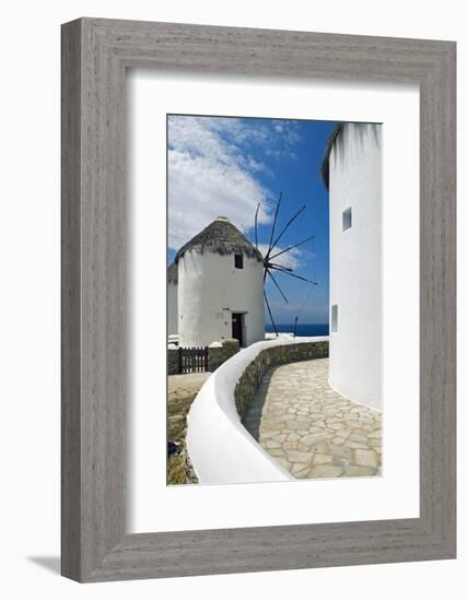 Iconic Windmills, Chora, Mykonos, Greece-David Noyes-Framed Photographic Print