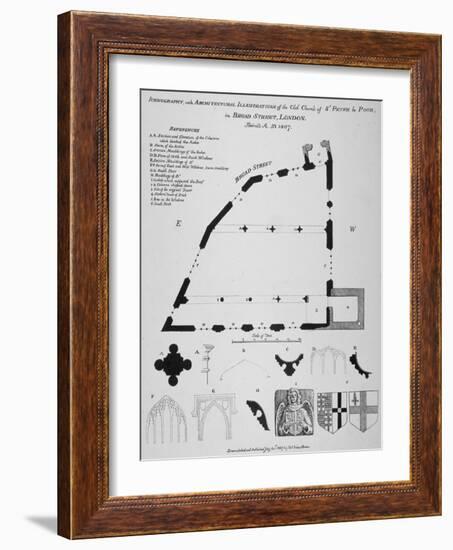 Iconography, Architectural Details and Sections of the Church of St Peter-Le-Poer, London, 1807-Thomas Fisher-Framed Giclee Print