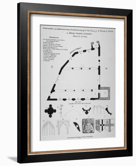 Iconography, Architectural Details and Sections of the Church of St Peter-Le-Poer, London, 1807-Thomas Fisher-Framed Giclee Print