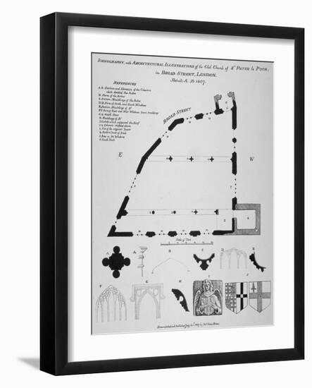 Iconography, Architectural Details and Sections of the Church of St Peter-Le-Poer, London, 1807-Thomas Fisher-Framed Giclee Print