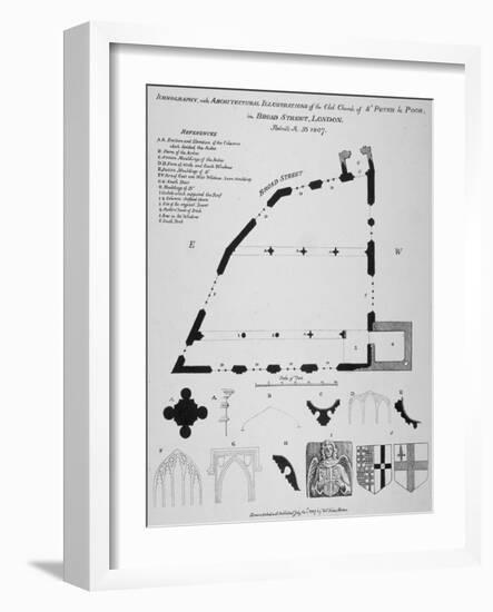 Iconography, Architectural Details and Sections of the Church of St Peter-Le-Poer, London, 1807-Thomas Fisher-Framed Giclee Print