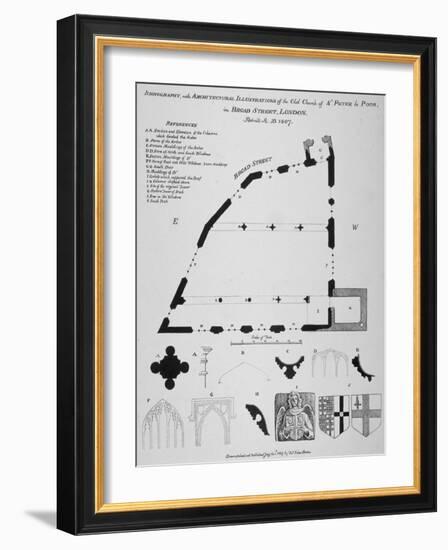 Iconography, Architectural Details and Sections of the Church of St Peter-Le-Poer, London, 1807-Thomas Fisher-Framed Giclee Print