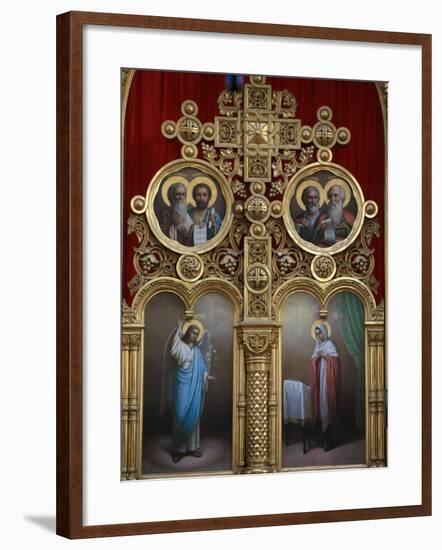 Iconostasis in Aghios Andreas Monastery Church on Mount Athos, Greece, Europe-Godong-Framed Photographic Print