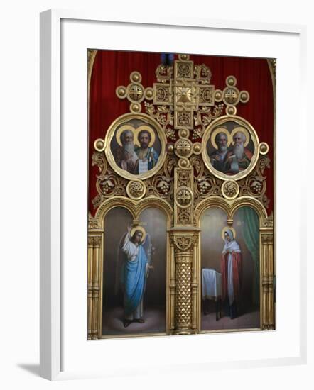 Iconostasis in Aghios Andreas Monastery Church on Mount Athos, Greece, Europe-Godong-Framed Photographic Print