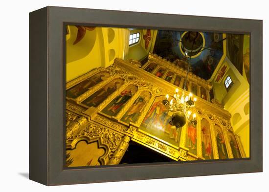 Iconostasis inside St. Basil's Cathedral, Moscow, Russia, Europe-Miles Ertman-Framed Premier Image Canvas